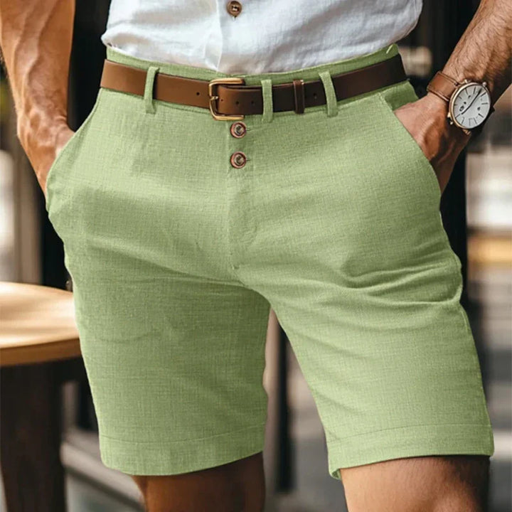 Oddychające i klasyczne letnie szorty slim-fit dla mężczyzn – Lennart-Jasnozielony-S-Trend Polska