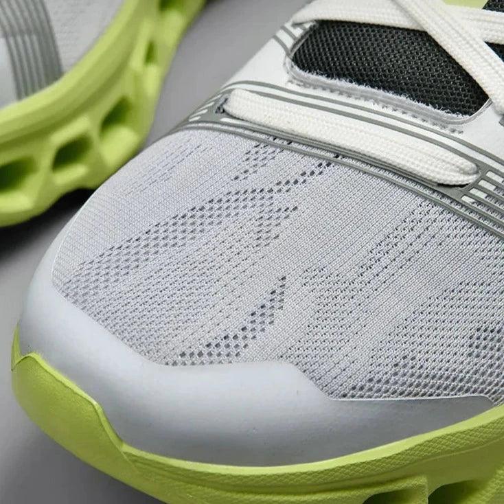 Oddychające i lekkie męskie sneakersy na czas wolny i sport – Milo-Szaryzielony-45-Trend Polska