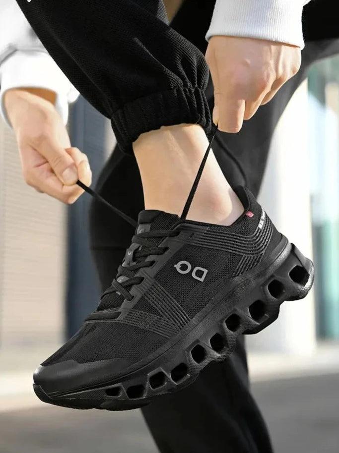 Oddychające i lekkie męskie sneakersy na czas wolny i sport – Milo-Szaryzielony-45-Trend Polska