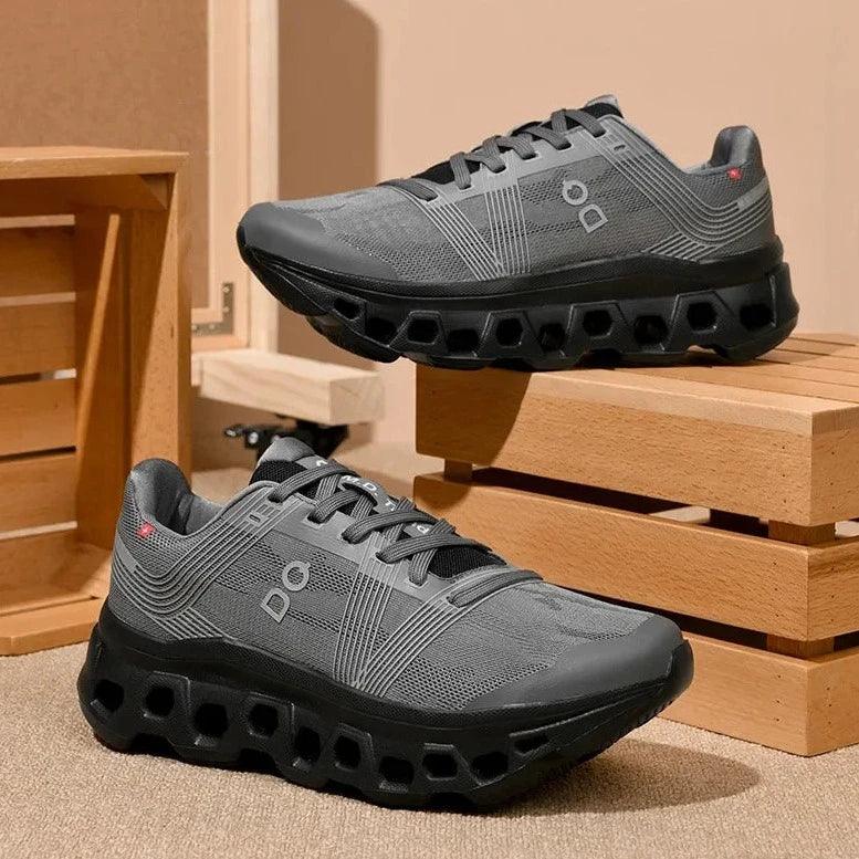 Oddychające i lekkie męskie sneakersy na czas wolny i sport – Milo-Szaryzielony-45-Trend Polska