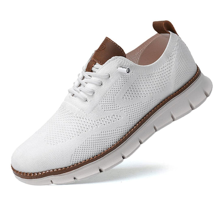 Oddychające i ultrawygodne męskie sneakersy w minimalistycznym designie – Elias-Biały-39-Trend Polska