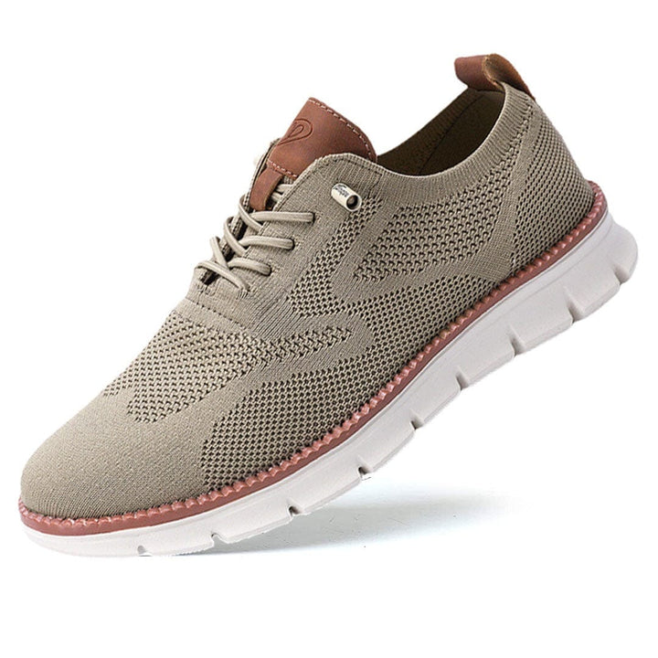 Oddychające i ultrawygodne męskie sneakersy w minimalistycznym designie – Elias-Brązowy-39-Trend Polska