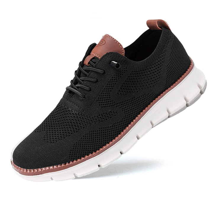 Oddychające i ultrawygodne męskie sneakersy w minimalistycznym designie – Elias-Czarny-39-Trend Polska
