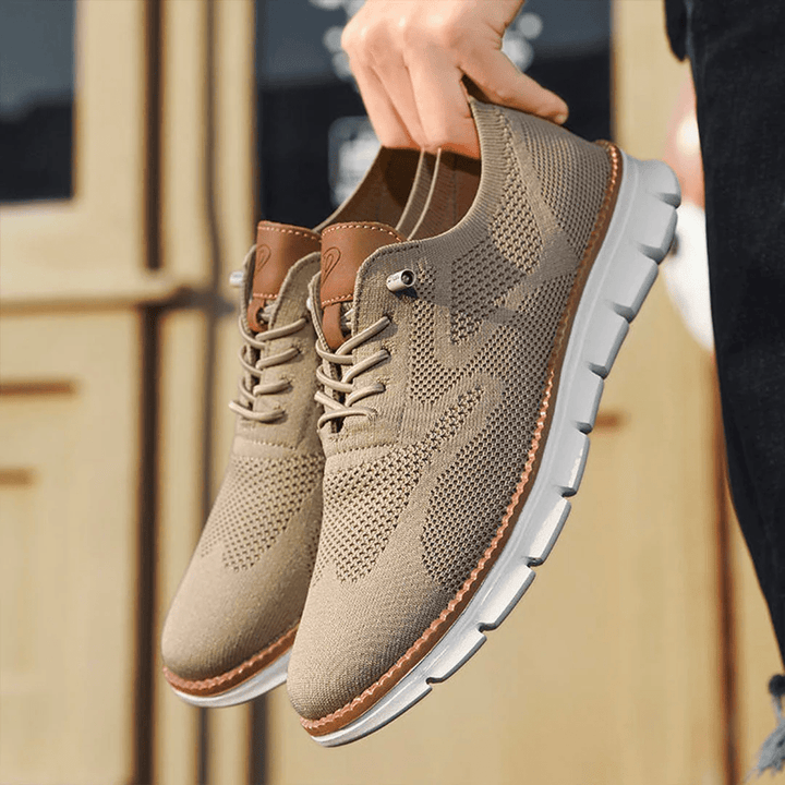 Oddychające i ultrawygodne męskie sneakersy w minimalistycznym designie – Elias-Zielony-39-Trend Polska
