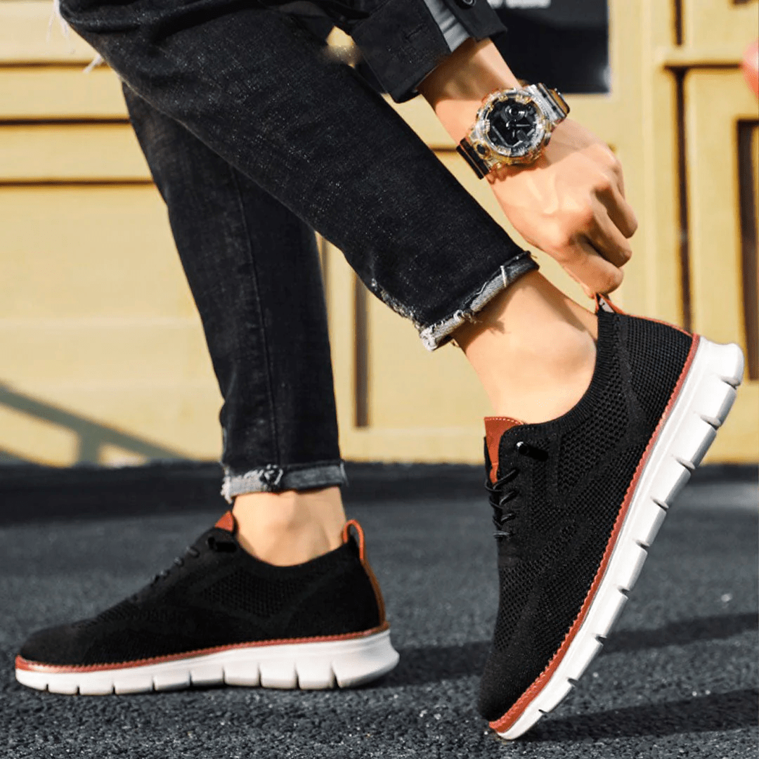 Oddychające i ultrawygodne męskie sneakersy w minimalistycznym designie – Elias-Zielony-39-Trend Polska