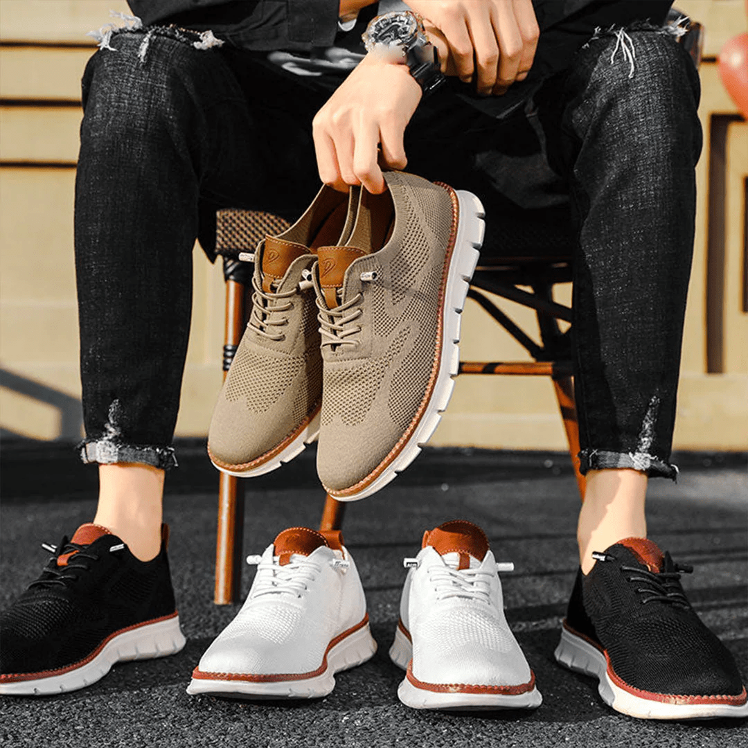 Oddychające i ultrawygodne męskie sneakersy w minimalistycznym designie – Elias-Zielony-39-Trend Polska