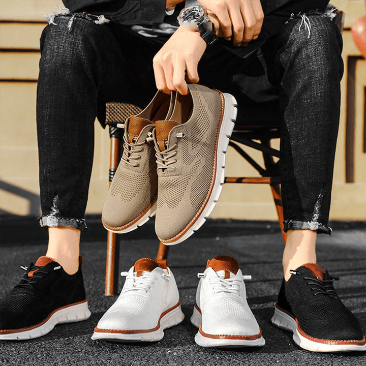 Oddychające i ultrawygodne męskie sneakersy w minimalistycznym designie – Elias-Zielony-39-Trend Polska