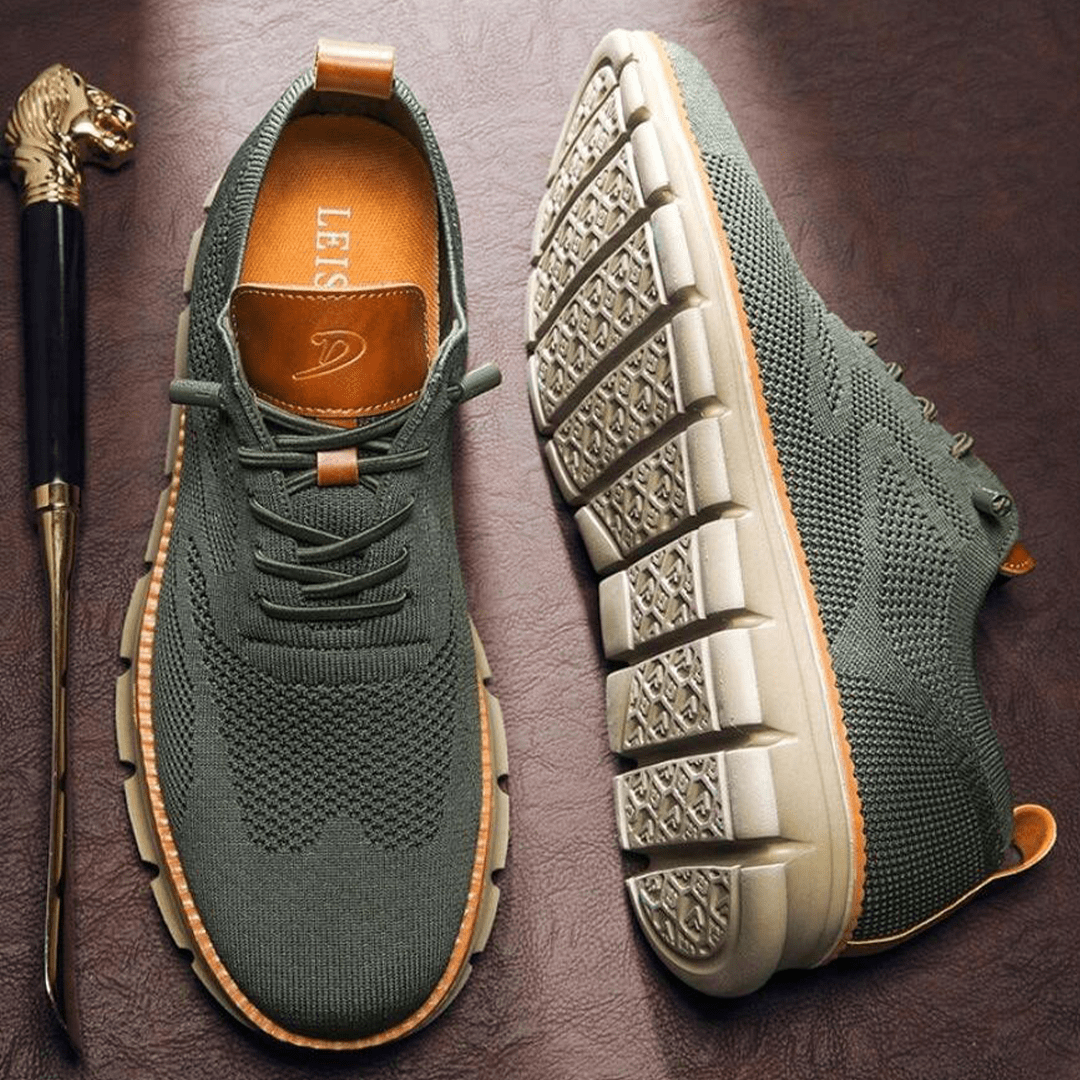 Oddychające i ultrawygodne męskie sneakersy w minimalistycznym designie – Elias-Zielony-39-Trend Polska