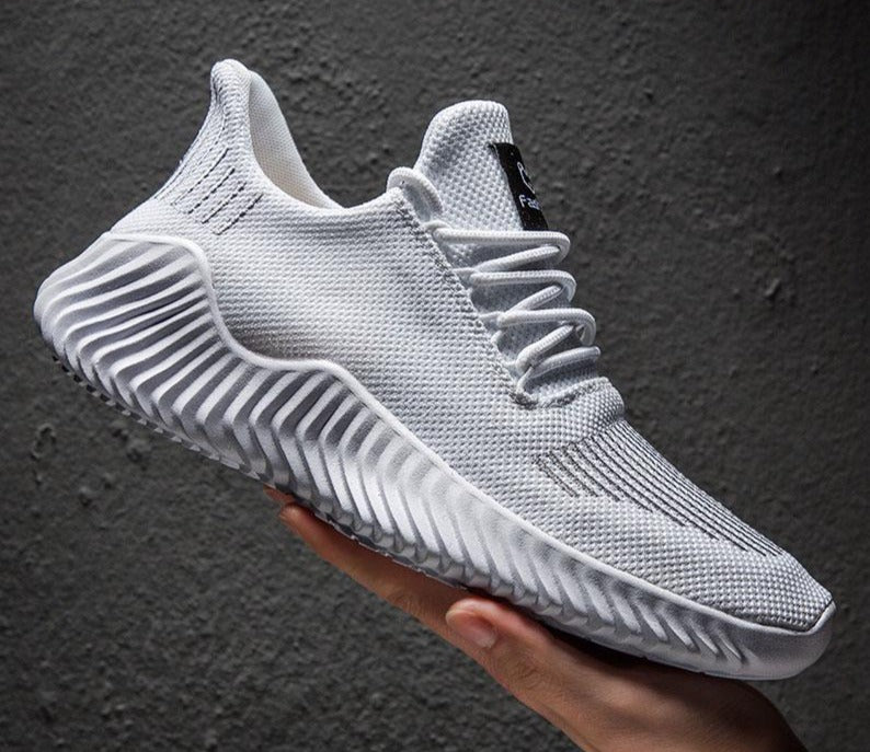 Oddychające męskie buty do biegania z siateczkowym wierzchem - Niko-Biały-39-Trend Polska