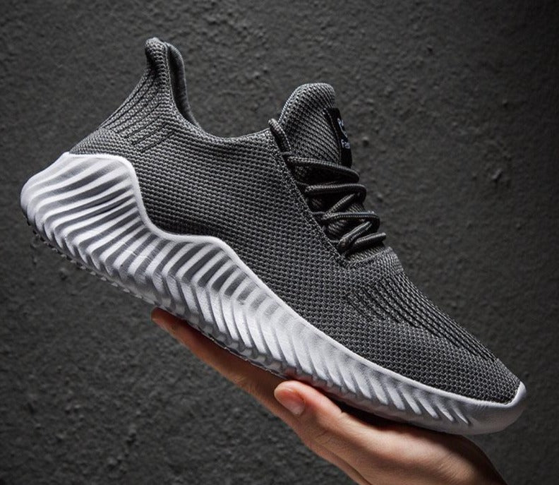 Oddychające męskie buty do biegania z siateczkowym wierzchem - Niko-Szary-39-Trend Polska