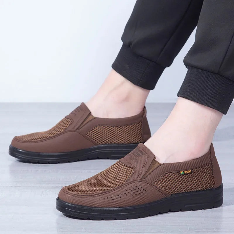 Oddychające męskie letnie buty z lekkim komfortem i stylem – Jaron-Brązowy-38-Trend Polska