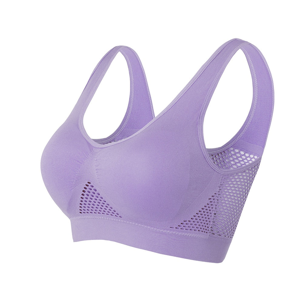 Oddychający biustonosz sportowy z siateczki – Sofia-Lila-S-Trend Polska
