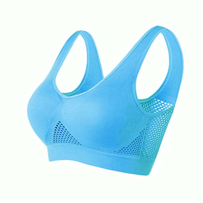 Oddychający biustonosz sportowy z siateczki – Sofia-Niebieski-S-Trend Polska