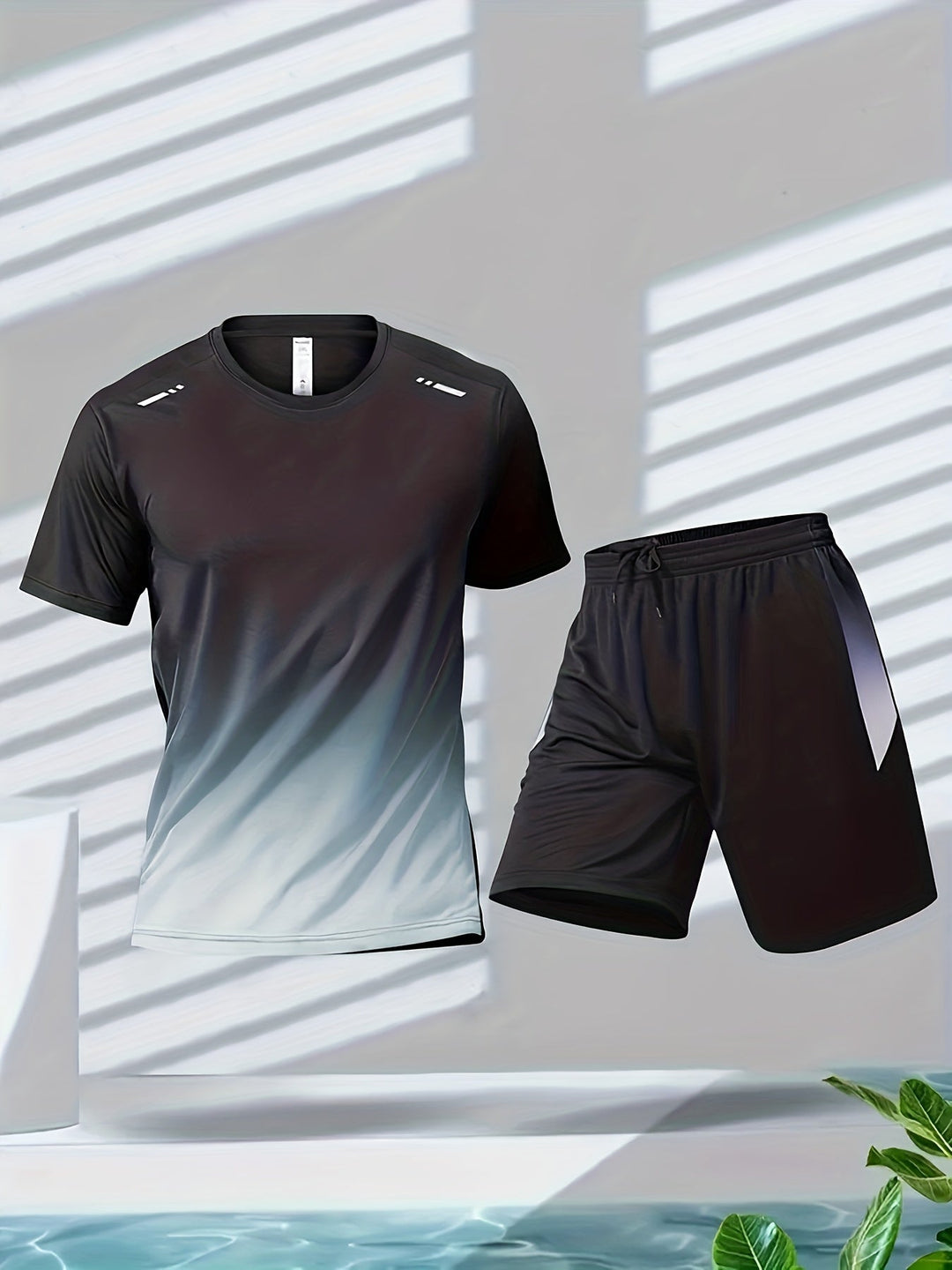 Oddychający zestaw sportowy dla mężczyzn z T-shirtem i szortami - PowerMove-Biały-S-Trend Polska