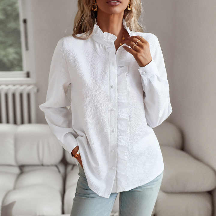 Odważna i Stylowa Bluzka - RebelBlouse-Biały-S-Trend Polska