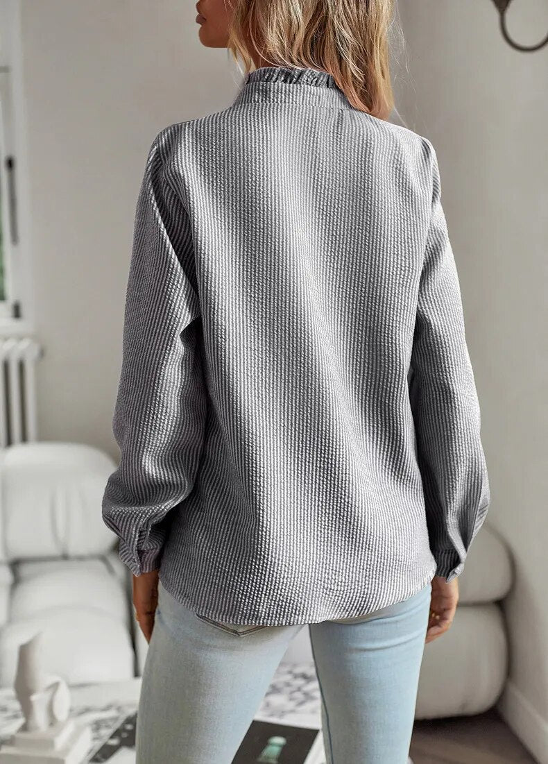 Odważna i Stylowa Bluzka - RebelBlouse-Niebieski-S-Trend Polska
