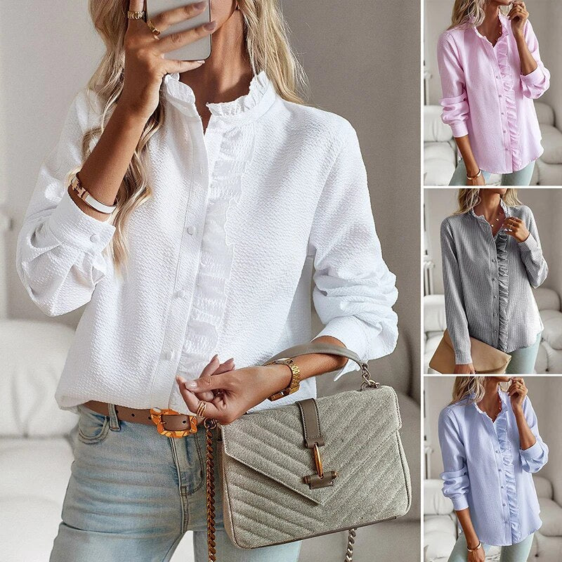 Odważna i Stylowa Bluzka - RebelBlouse-Niebieski-S-Trend Polska