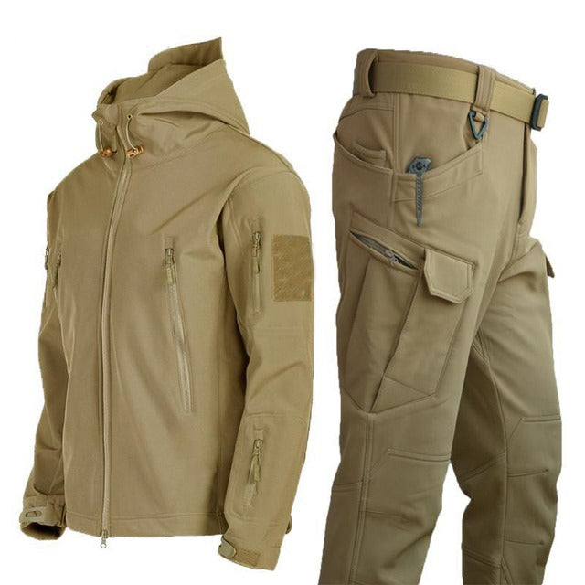 Odzież taktyczna dla mężczyzn na świeżym powietrzu - ValorTrek-Oferta zestawowa! (kurtka + spodnie)-Khaki-S-Trend Polska