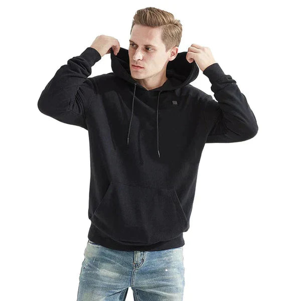 Ogrzewana uniseksowa bluza z kapturem - ThermaHoodie-Szary-S-Trend Polska