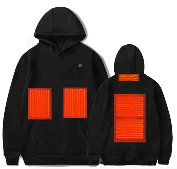 Ogrzewana uniseksowa bluza z kapturem - ThermaHoodie-Szary-S-Trend Polska