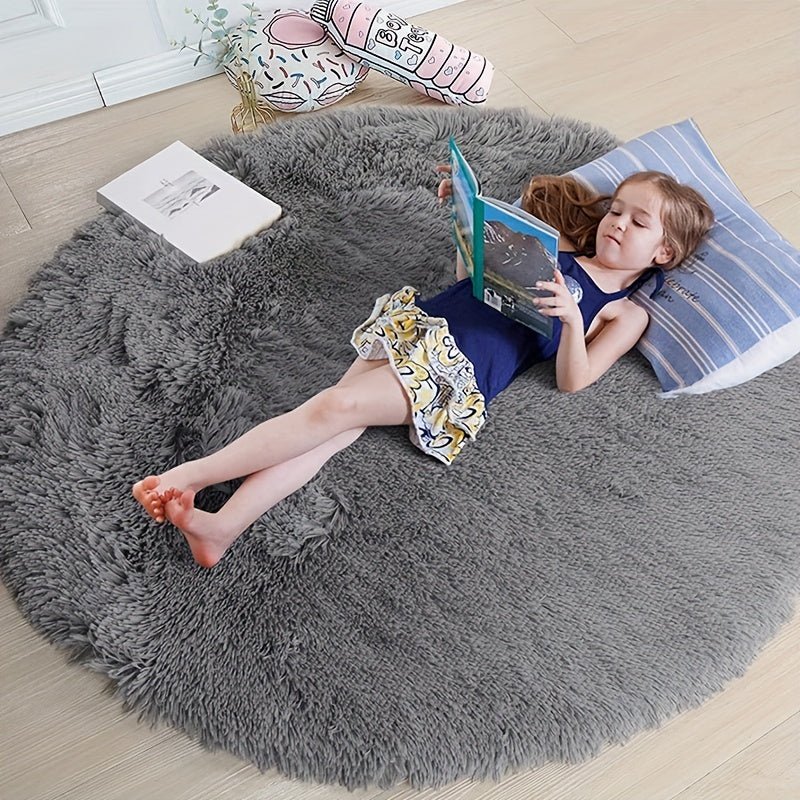 Okrągły dywan Fluffy - Clouda-Jasnoszary-120cm x 120cm-Trend Polska