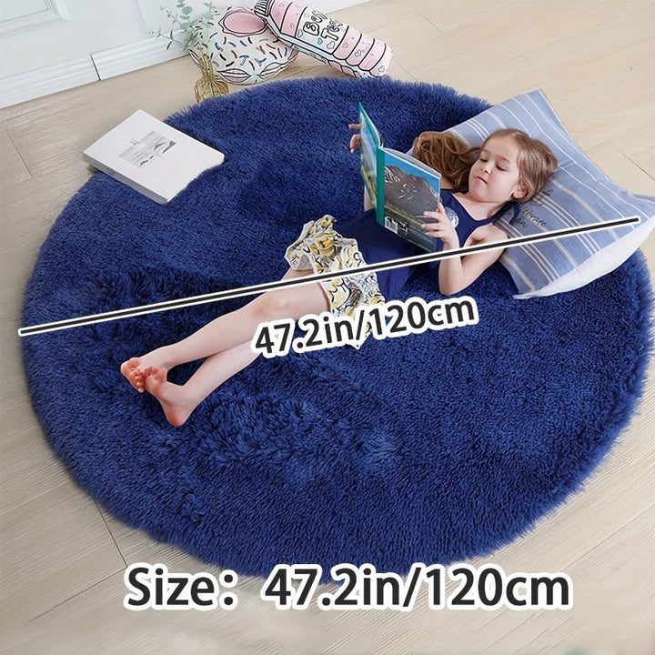 Okrągły dywan Fluffy - Clouda-Jasnoszary-120cm x 120cm-Trend Polska