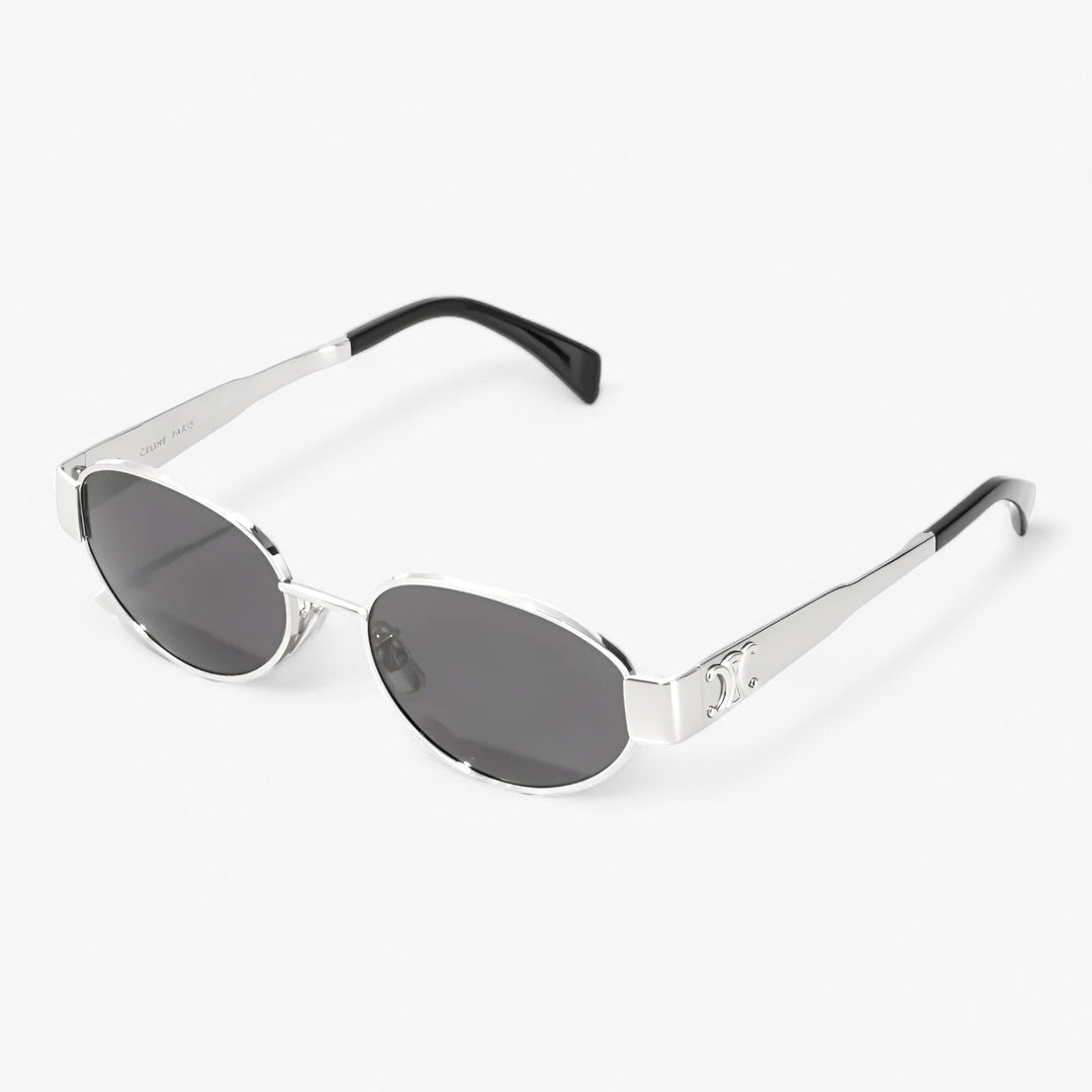 Okulary przeciwsłoneczne damskie z filtrem UV i stylową oprawką z acetatu - Narella-Srebrny-Trend Polska
