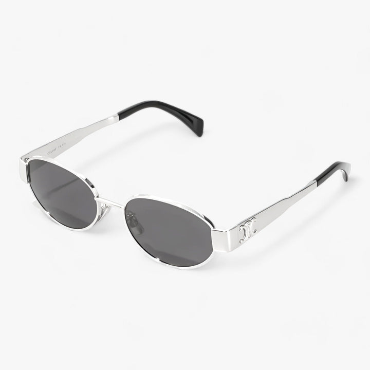 Okulary przeciwsłoneczne damskie z filtrem UV i stylową oprawką z acetatu - Narella-Srebrny-Trend Polska