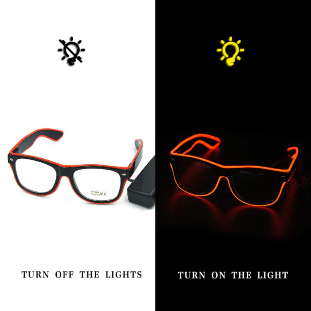 Oplichtende Neon Bril - LumaGlow-Czerwony-Trend Polska