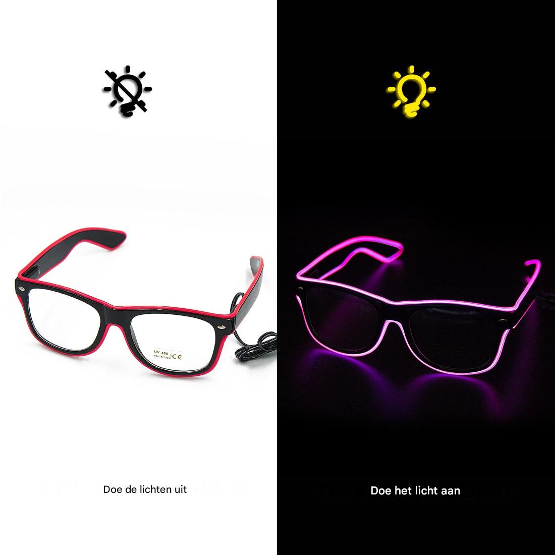 Oplichtende Neon Bril - LumaGlow-Fioletowy-Trend Polska