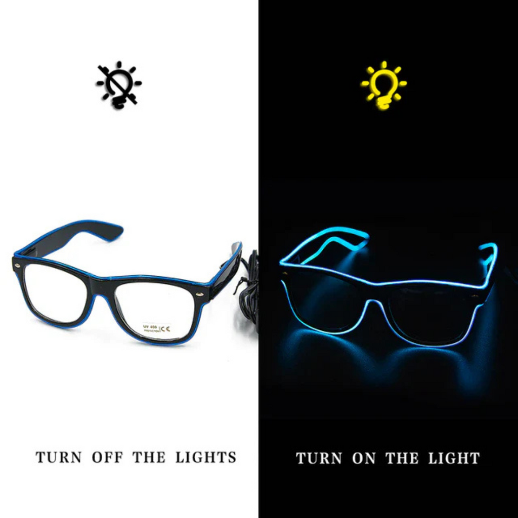 Oplichtende Neon Bril - LumaGlow-Niebieski-Trend Polska