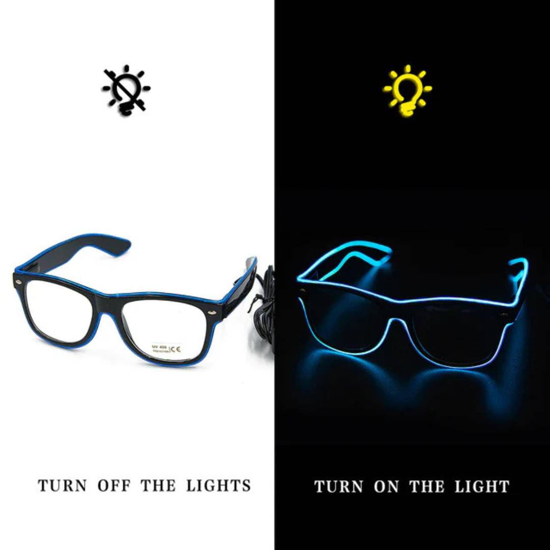 Oplichtende Neon Bril - LumaGlow-Niebieski-Trend Polska