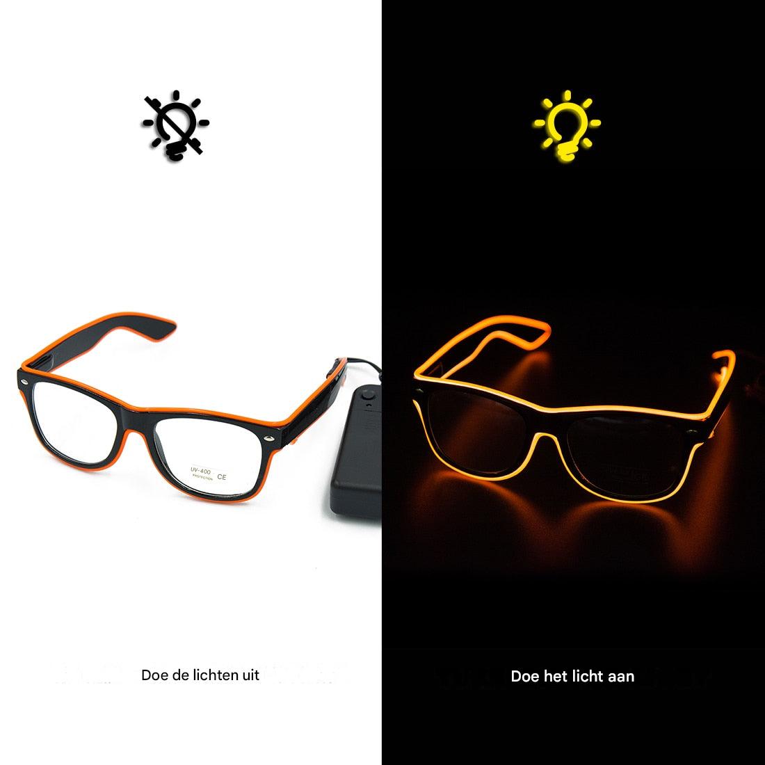 Oplichtende Neon Bril - LumaGlow-Pomarańczowy-Trend Polska