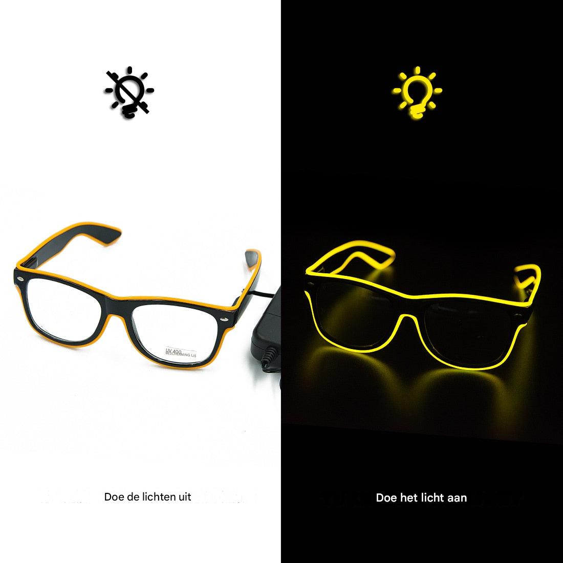 Oplichtende Neon Bril - LumaGlow-Żółty-Trend Polska