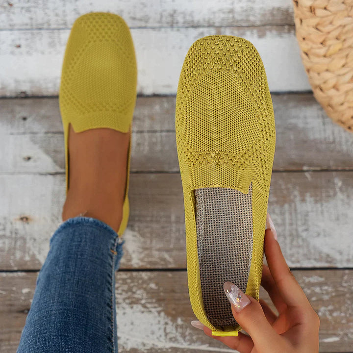 Orthopedyczne Antypoślizgowe Płaskie Buty - Isabella-Żółty-35-Trend Polska