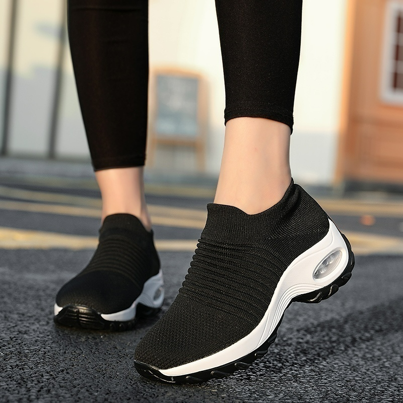Orthopedyczne buty biegowe Hypersoft dla kobiet – Eliana-Czarny Biały-35-Trend Polska
