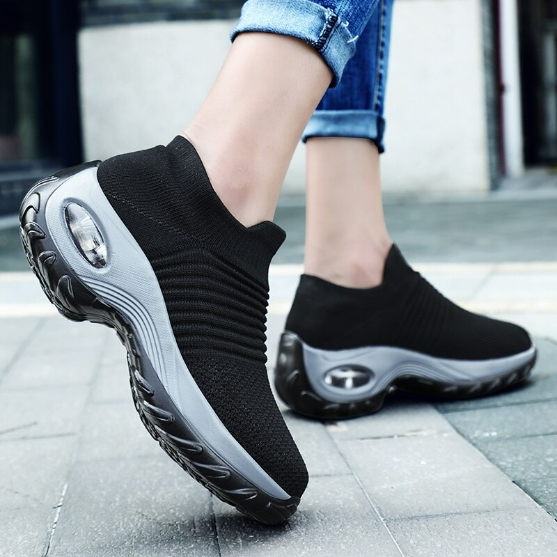 Orthopedyczne buty biegowe Hypersoft dla kobiet – Eliana-Czarny Szary-35-Trend Polska