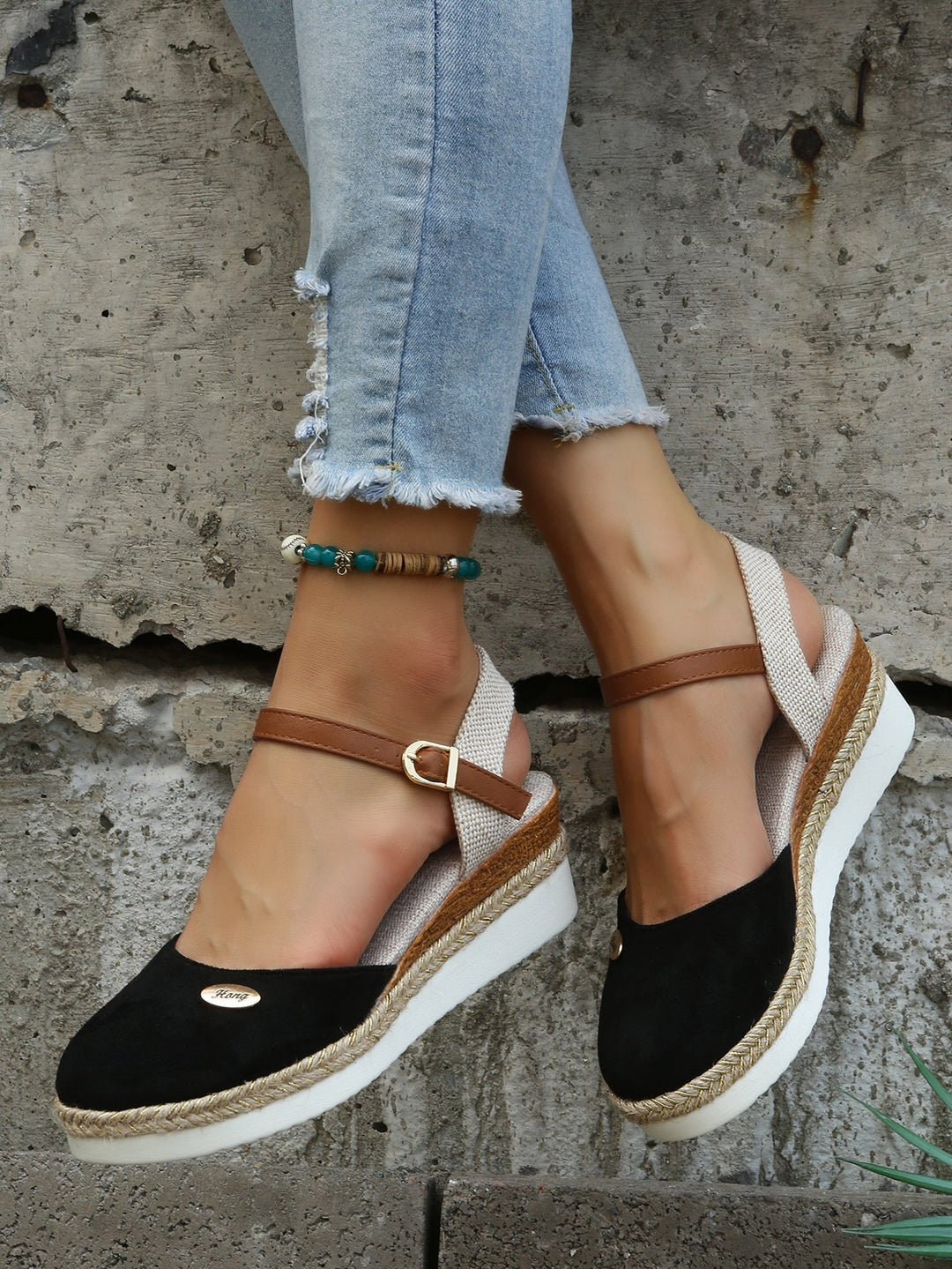 Orthopedyczne Modne Brązowe Espadryle - Livia-Czarny-35-Trend Polska