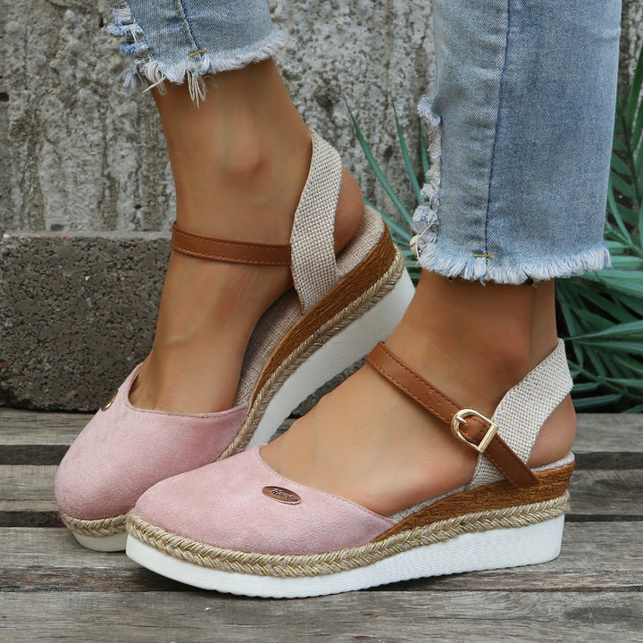 Orthopedyczne Modne Brązowe Espadryle - Livia-Różowy-35-Trend Polska
