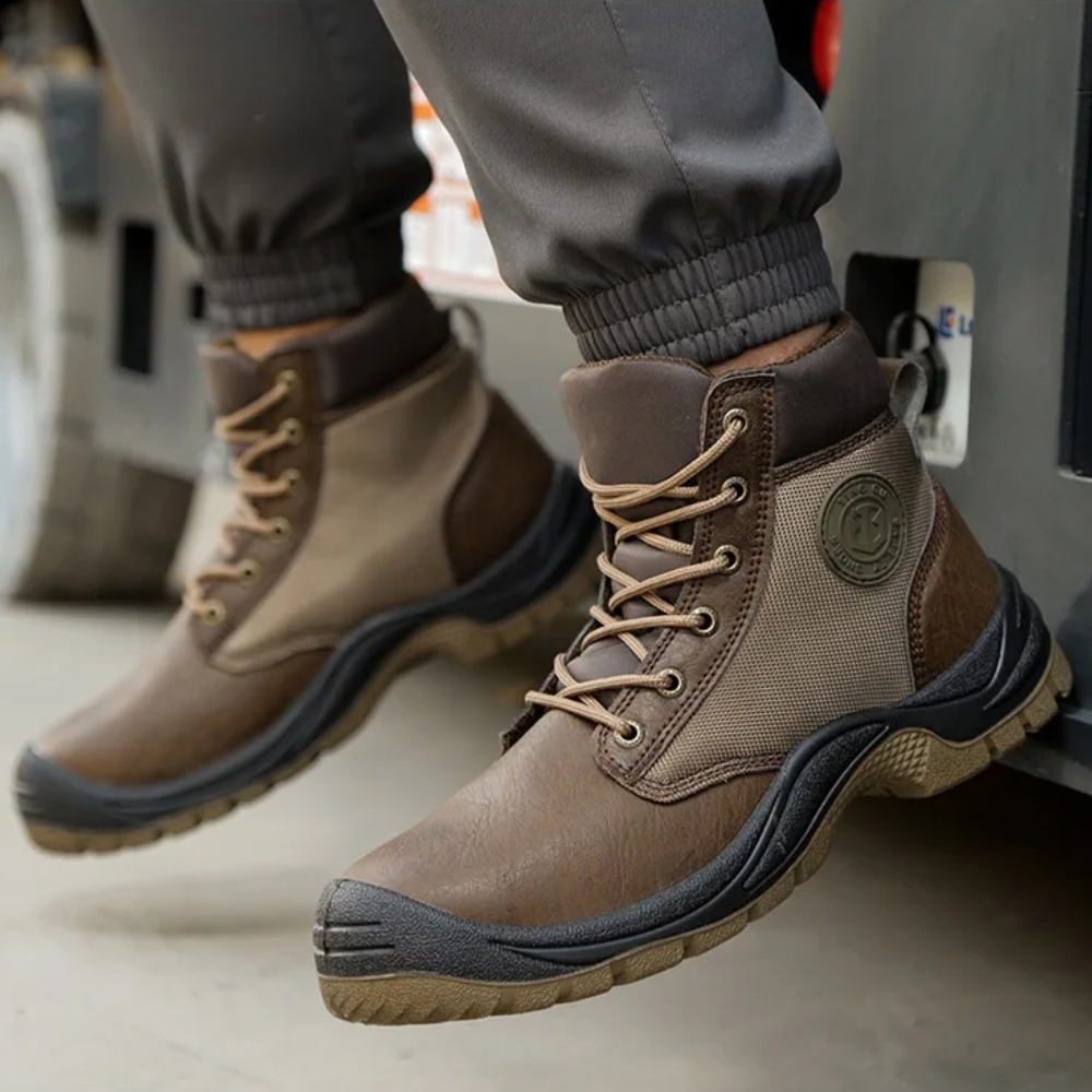 Ortopedyczne buty ochronne ze stalowym noskiem - SafeStep Pro-39-Brązowy-Trend Polska