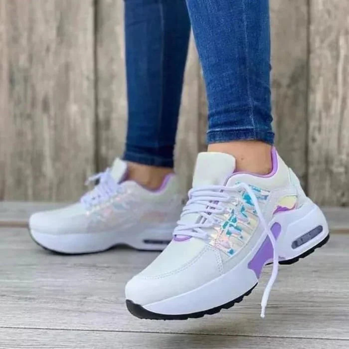 Ortopedyczne Damskie Sneakersy - Livia-Biały Fioletowy-35-Trend Polska