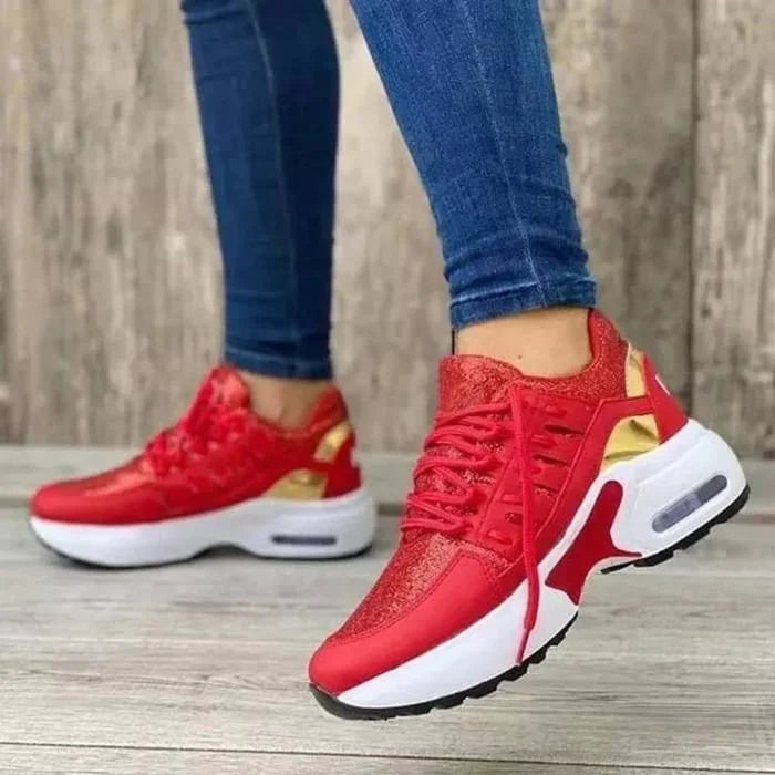 Ortopedyczne Damskie Sneakersy - Livia-Czerwony-35-Trend Polska