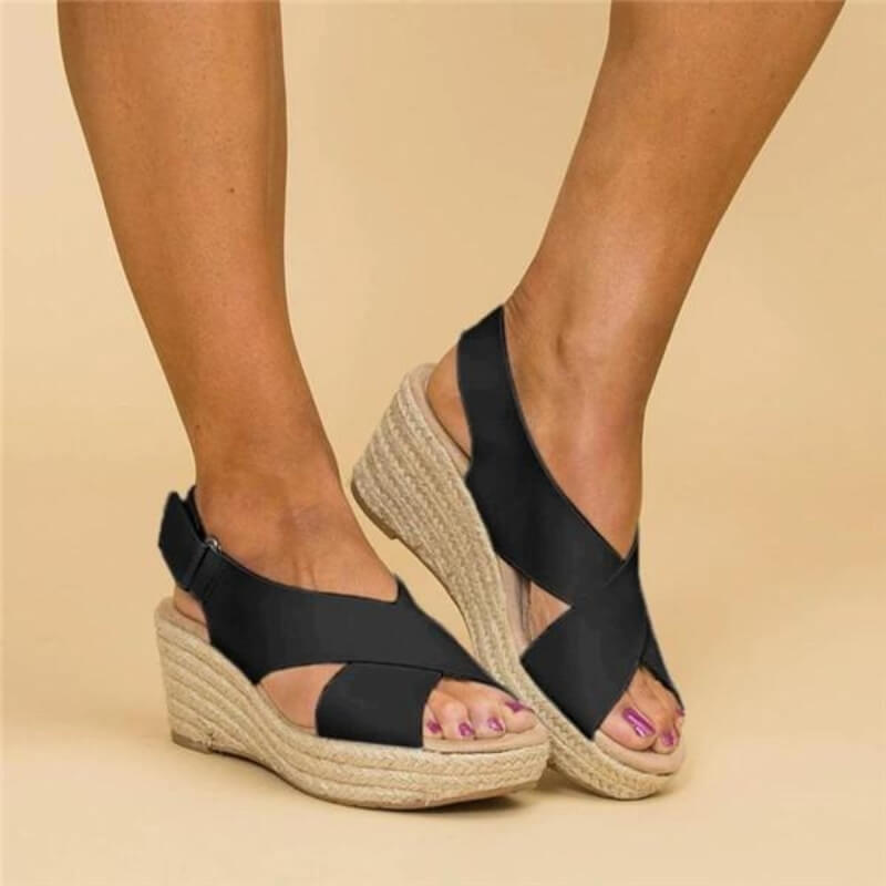 Ortopedyczne sandały komfortowe - Serena-Czarny-35-Trend Polska