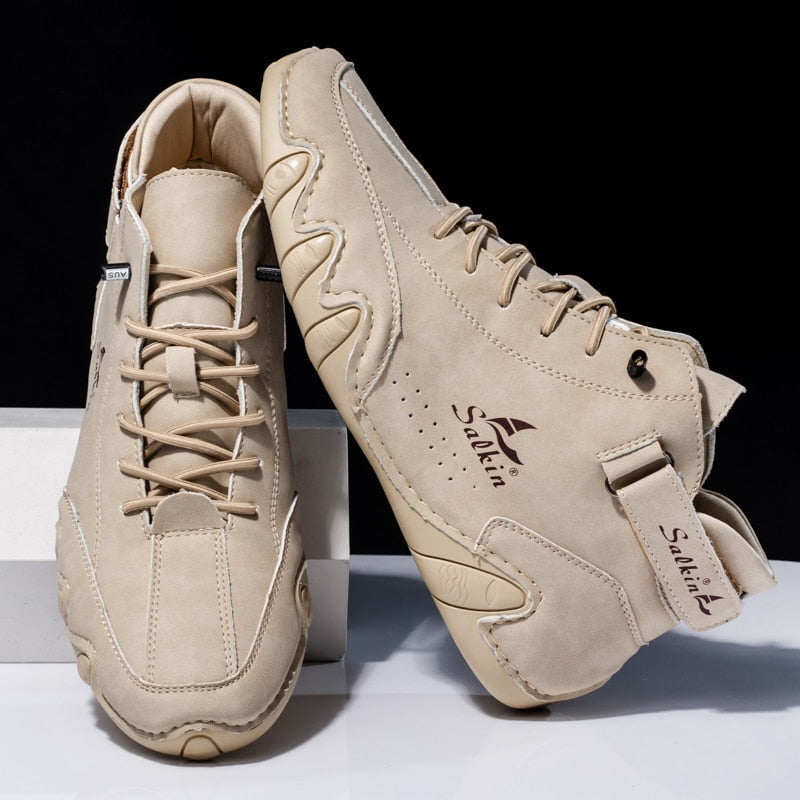 Ortopedyczne skórzane buty - Ethan-Khaki-37-Trend Polska