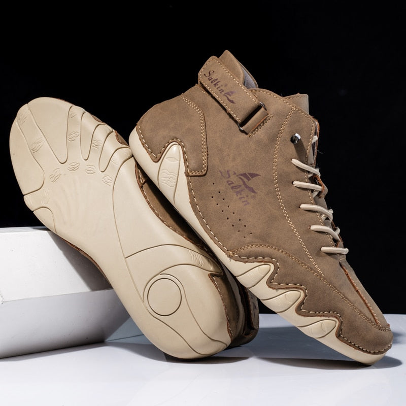 Ortopedyczne skórzane buty - Ethan-Khaki-37-Trend Polska