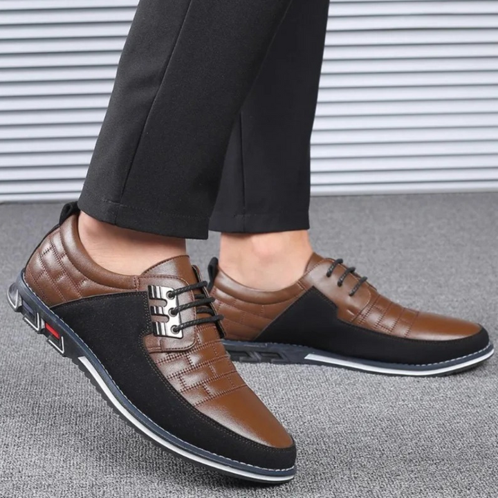 Ortopedyczne skórzane buty męskie - GentleStep-Brązowy-39-Trend Polska