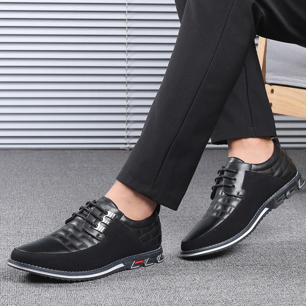 Ortopedyczne skórzane buty męskie - GentleStep-Czarny-39-Trend Polska