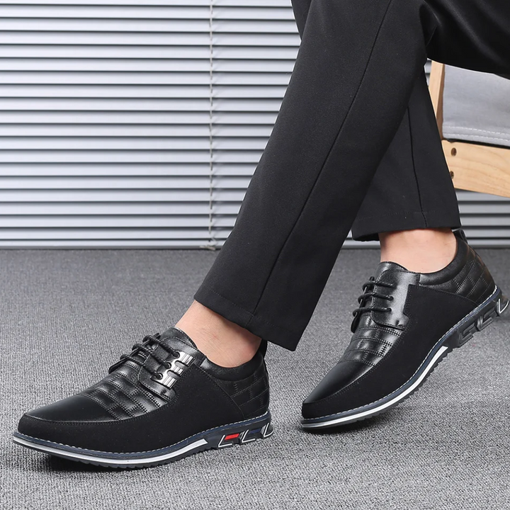 Ortopedyczne skórzane buty męskie - GentleStep-Czarny-39-Trend Polska