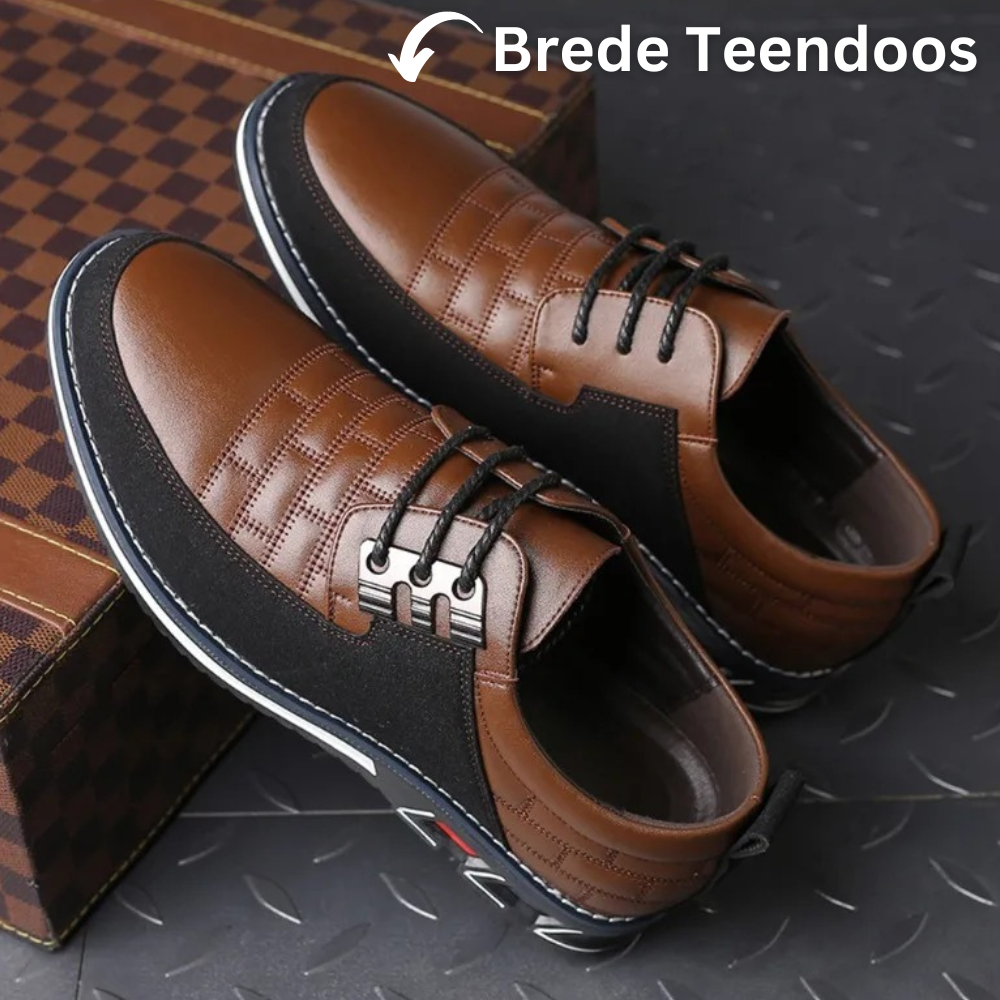 Ortopedyczne skórzane buty męskie - GentleStep-Czarny-39-Trend Polska