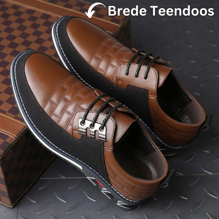 Ortopedyczne skórzane buty męskie - GentleStep-Czarny-39-Trend Polska
